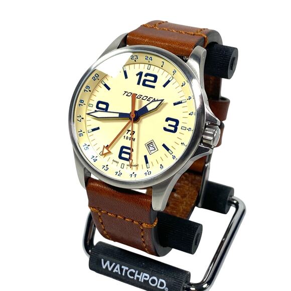 Torgoen Other - Torgoen T9 Series Lazuli GMT Pilot Watch Swiss Ronda Movement Mens 42mm WR 100m